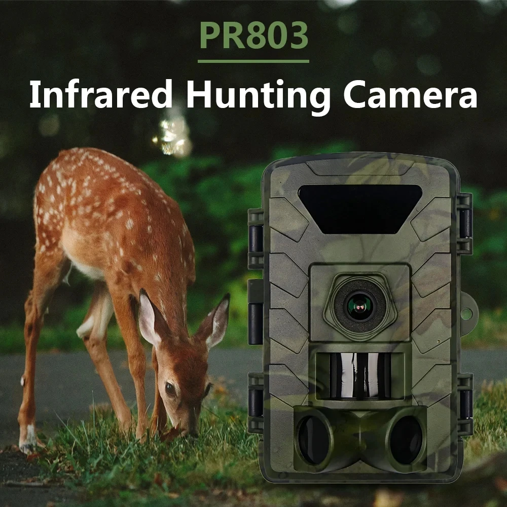 PR803 8K HD Video Hunting Camera Tap 60MP Photos Hunting Game  House Security  Farm Survillance Outdoor Hunting Day and Night