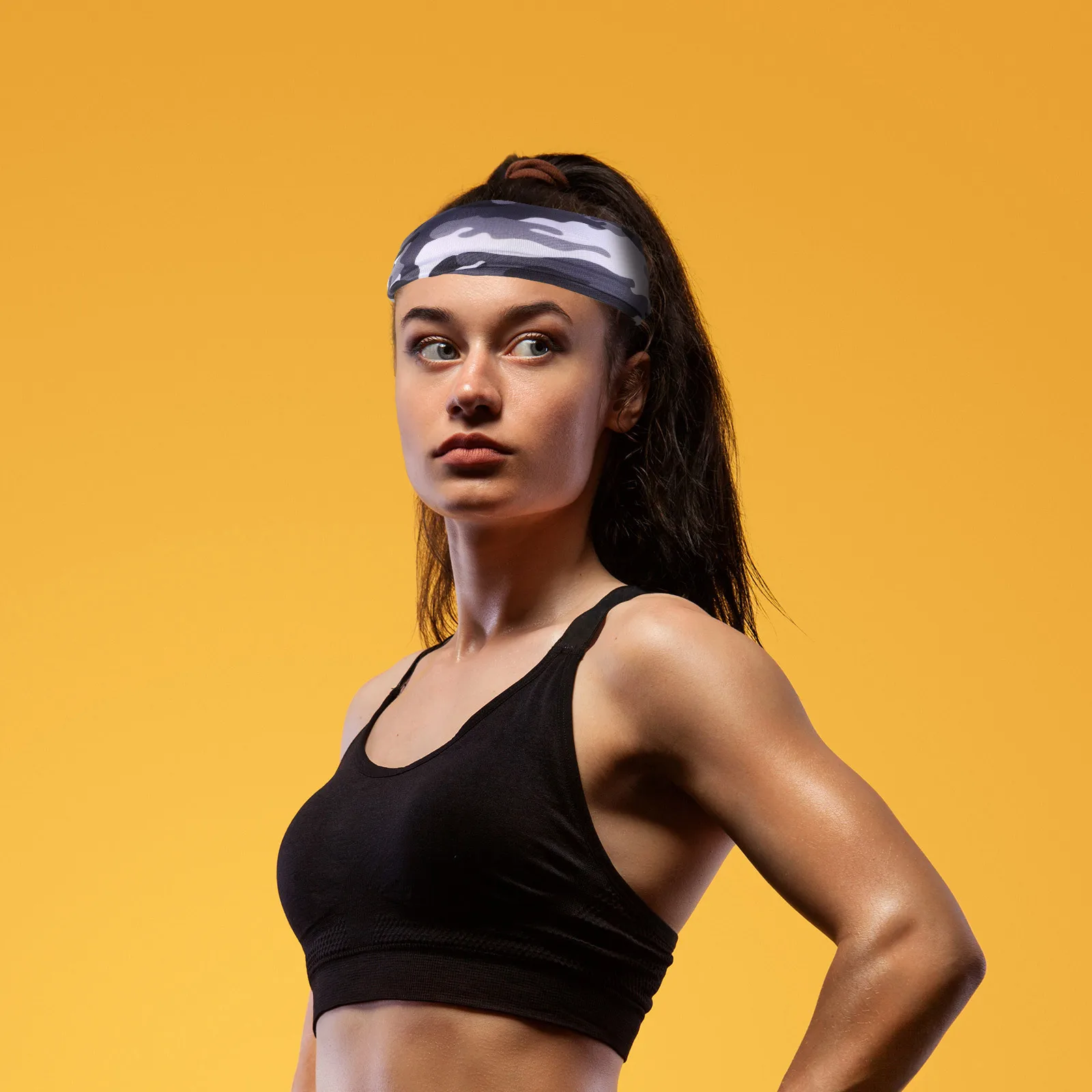 

4Pcs Youth Athletic Headbands Breathable Camo Design for Kids Sports Running Sweat Wicking Hair Fixation Gear Kids Sweatbands