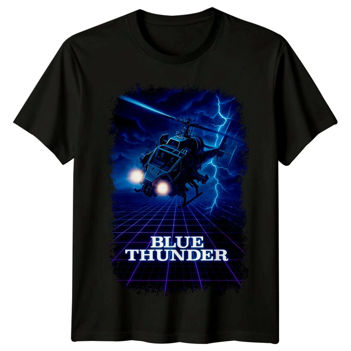 Camiseta inspirada en el póster de la película Blue Thunder (1983), camiseta retro de los años 80, camisetas de una pieza para hombre