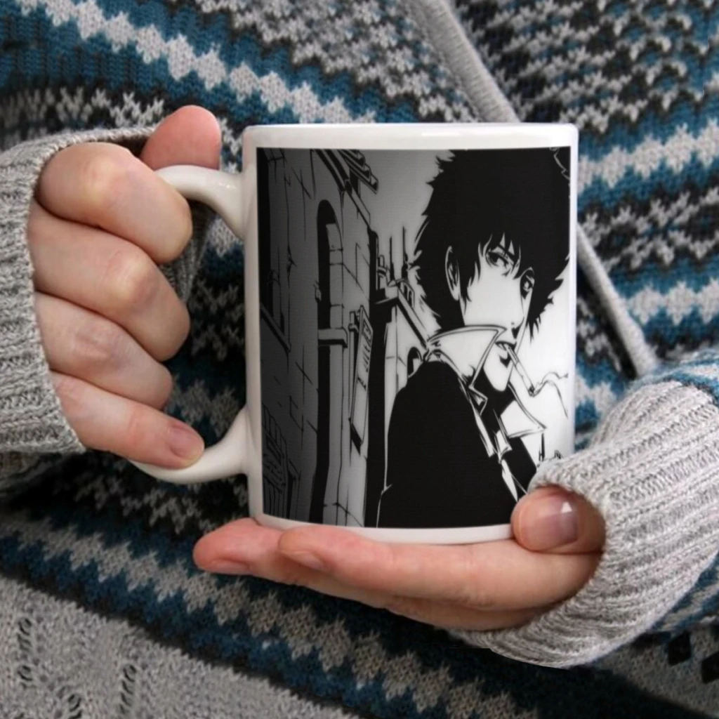 

Hot Anime Cowboy Bebop White Mug 11oz Ceramic Tea Cup Coffee Mug Friends Birthday Gift11oz