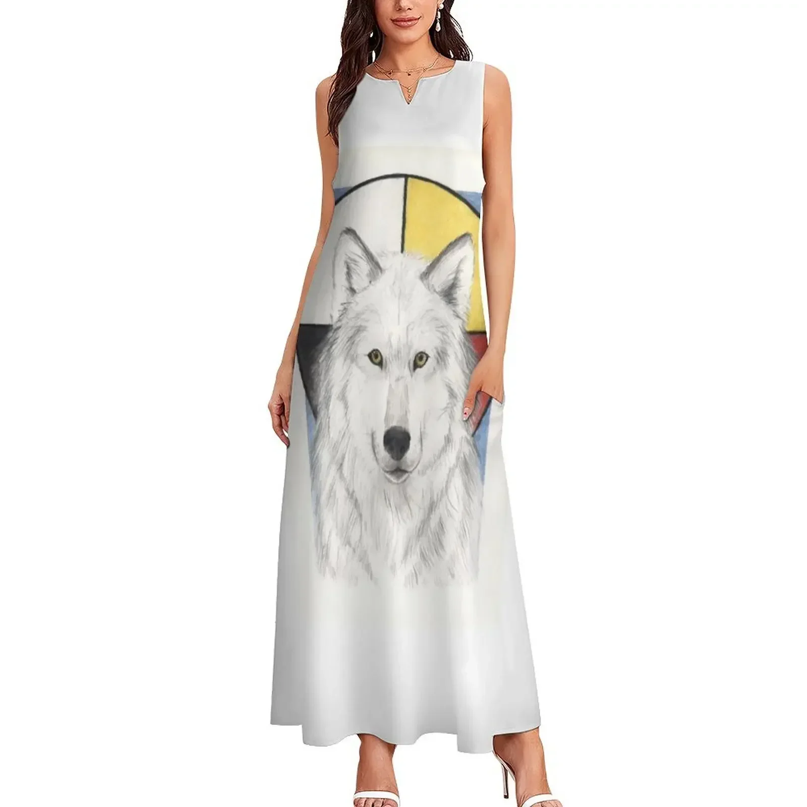 ชุดเดรสยาวลายหมาป่าสวรรค์ เสื้อผ้าผู้หญิง เสื้อผ้าแฟชั่นผู้หญิง ปี 2025 ชุดราตรีออกงานหรูหรา ชุดเซ็ตสำหรับผู้หญิง