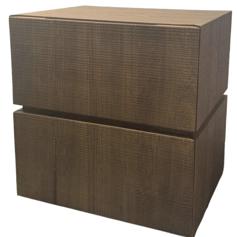 All solid wood bedside cabinets are integrated, multi-functional bedroom storage log plaid bedside cabinets