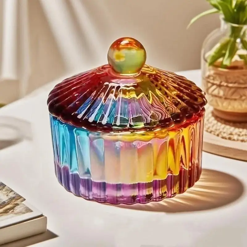 Professional Color Crystal Glass Dish Acrylic Powder Liquid Holder Container Shape Nail Lid Cup Bowl Manicure Accessories