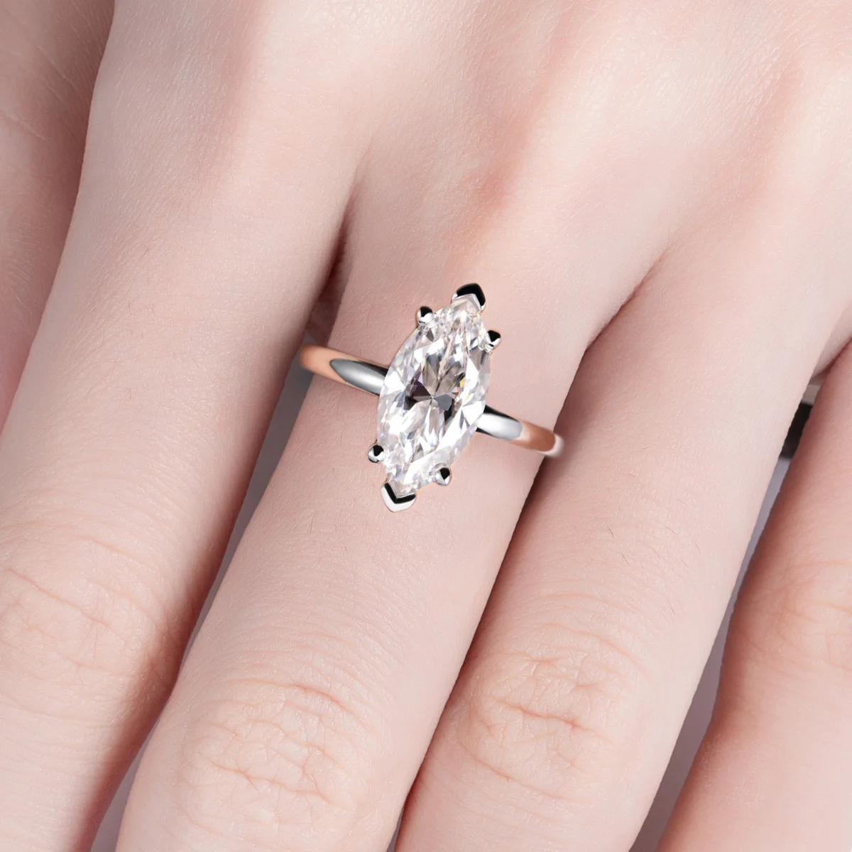AnuJewel 3ct D Color Marquise Cut Moissanite Engagement Wedding Ring 925 Sterling Silver Rings For Women Gift Jewelry Wholesale
