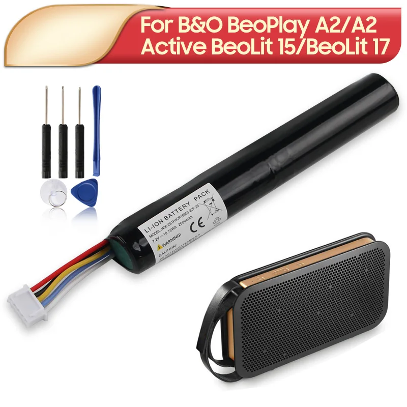2600mah Replacement Battery For B&O BeoPlay A2/A2 Active BeoLit 15 BeoLit 17 J406 ICR18650NH-2S Speaker with Tools