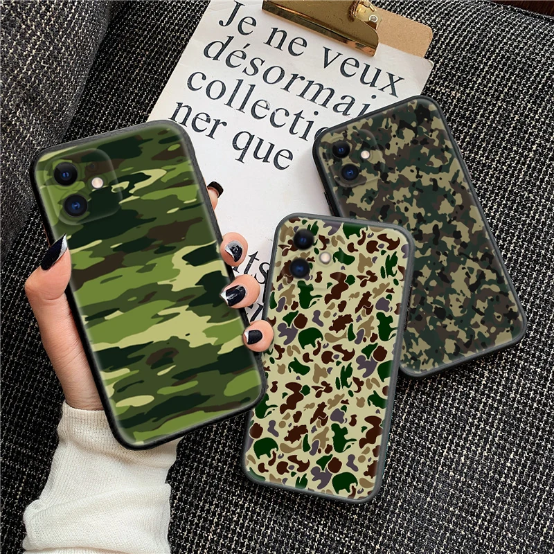 70C Camouflage Pattern Camo Soft Case for Redmi Note 11 11S 10 10T 10 Pro Max 10S 9T 9 9S 8 8T 7 Xiaomi Mi 11 11I 12 12X