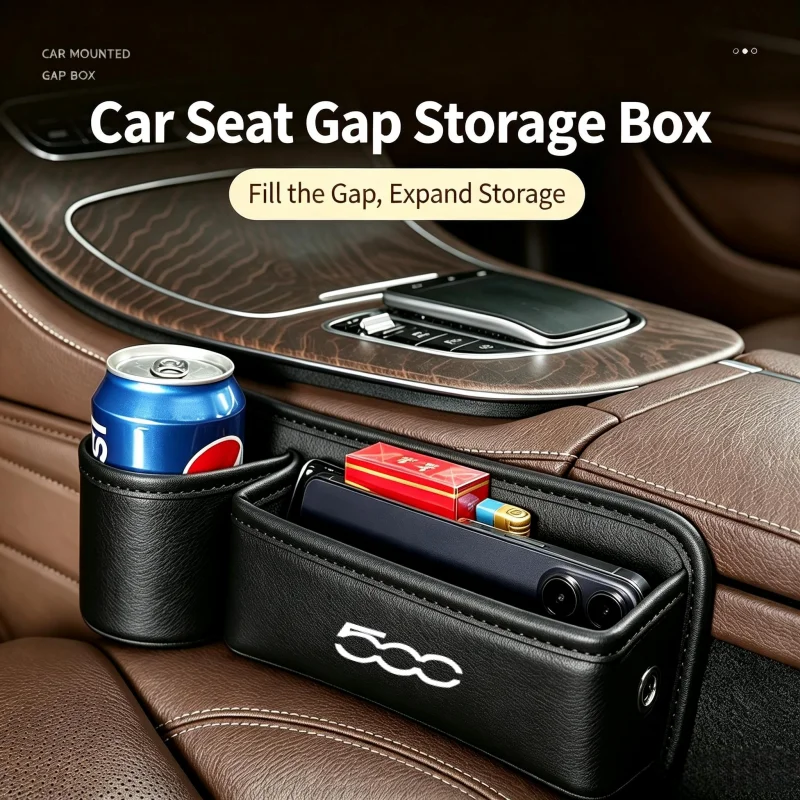 For Fiat 500 500c 500l 500x 2020 2021 2022 2023 2024 2025 2026 2PCS Car Seat Leak Proof Strips Gap Side Seam Storage Accessories