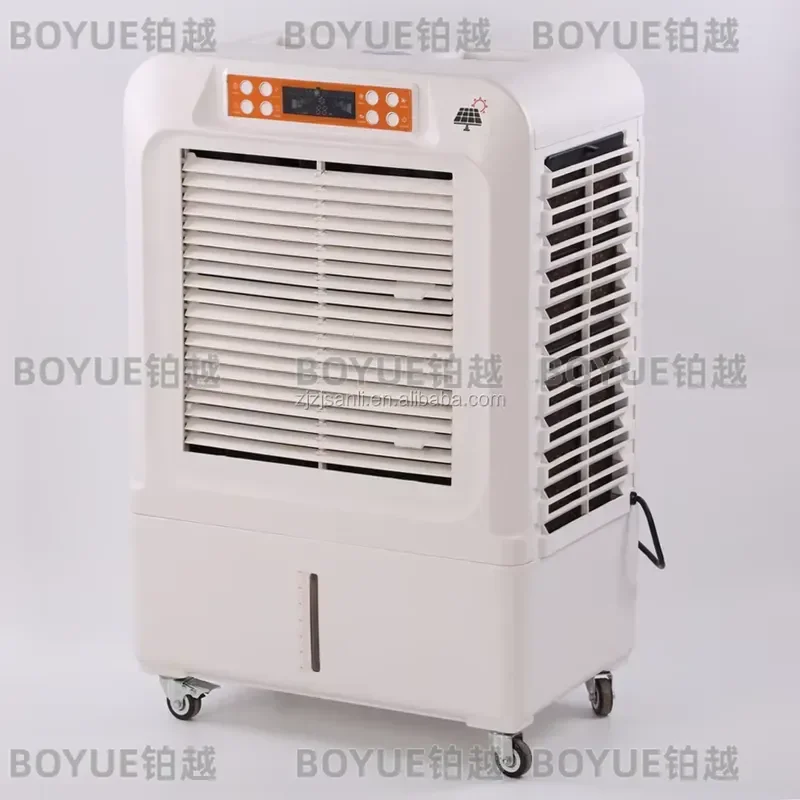for AC DC Solar 3 in 1 Air Cooler Water Evaporation Air Conditioning Fan Environmentally Friendly Mobile Air Cooling Fan