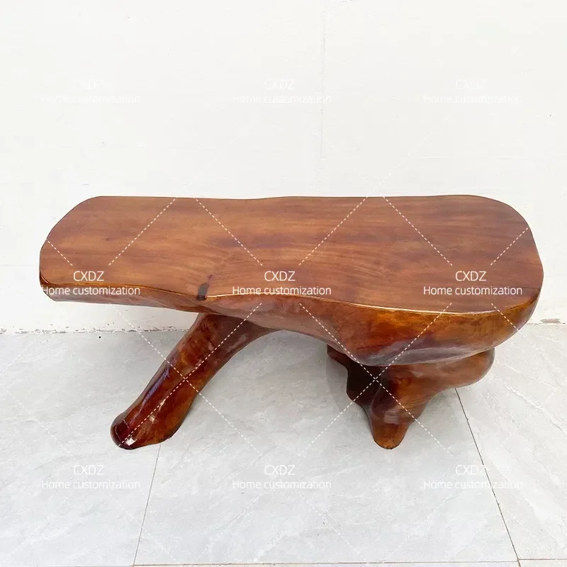 Natural Root Carving Flower Stand Multi Layer Solid Wood Bonsai Display Rack for Balcony Living Room Chinese Style Tree Root