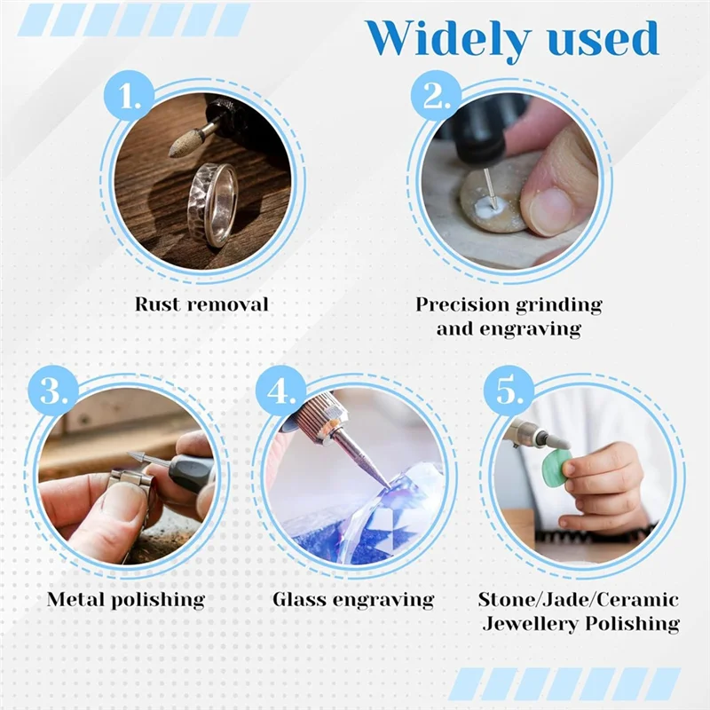 

T99C-Drill Grinding Bit Set 20 Pcs Stone Carving Tools Set With 1/8 Inch Shank For Carving, Engraving, Glass, Jewelry