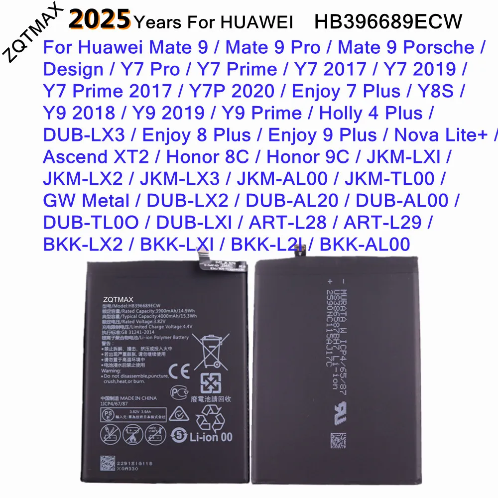 HB396689ECW Battery For Huawei Mate 9 / 9 Pro Y7 2017 Honor 8C 9C Y9 2018 2019 Version Enjoy 7 8 9 plus Nova Lite+ Ascend XT2