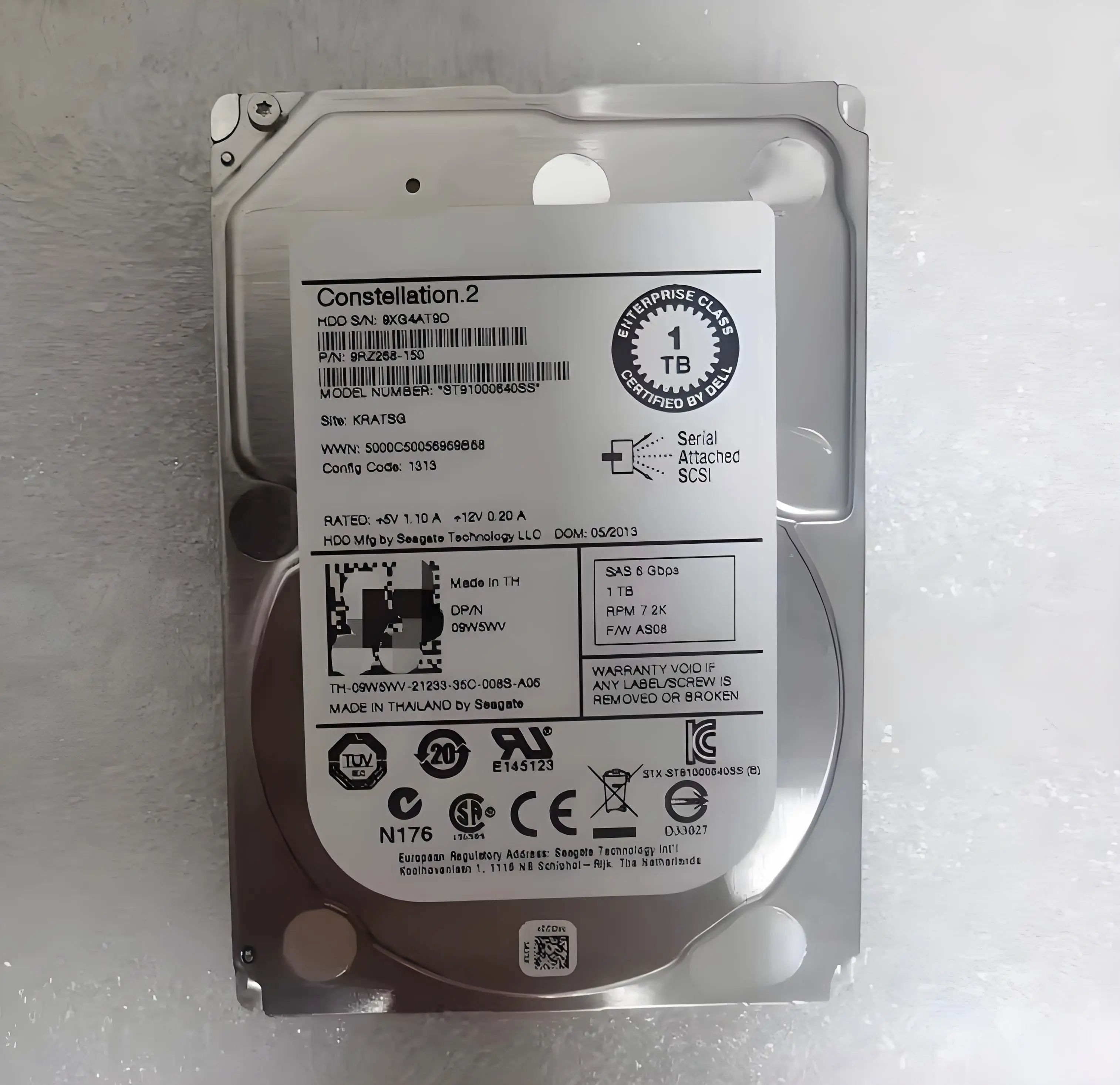 

For 09W5WV ST91000640SS 1T SAS 7.2K 2.5-inch 6Gb server hard disk