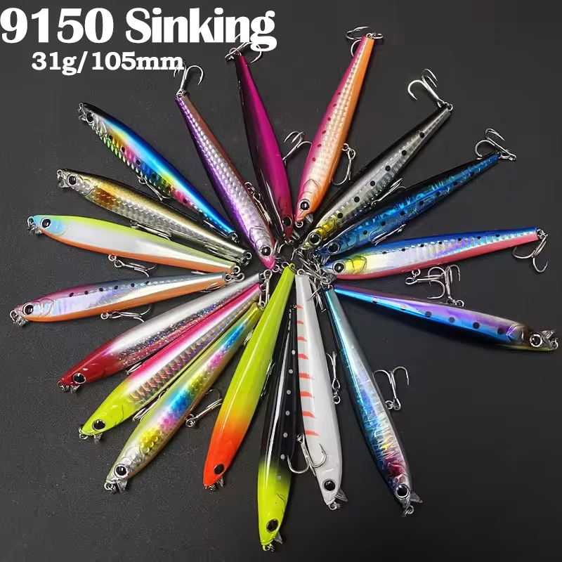 

31g 105mm Long Casting Sinking Minnow Lure Sea Fishing Trolling Artificial Hard Bait Saltwater Monster Shot Swimbait Accessories