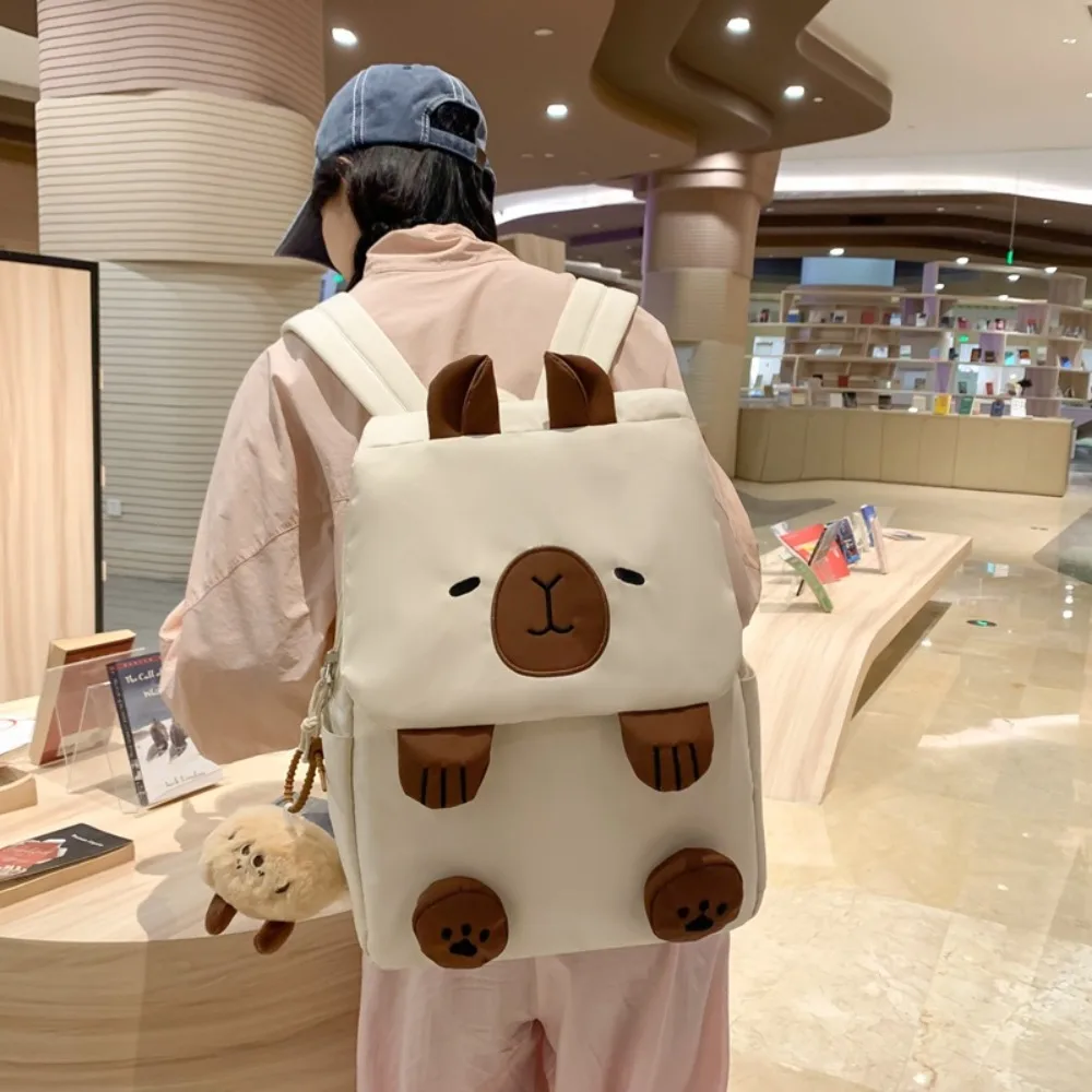 Large Capacity Capybara Backpack 2024 Kawaii Capybara Travel Bag Children's School Backpack Kid