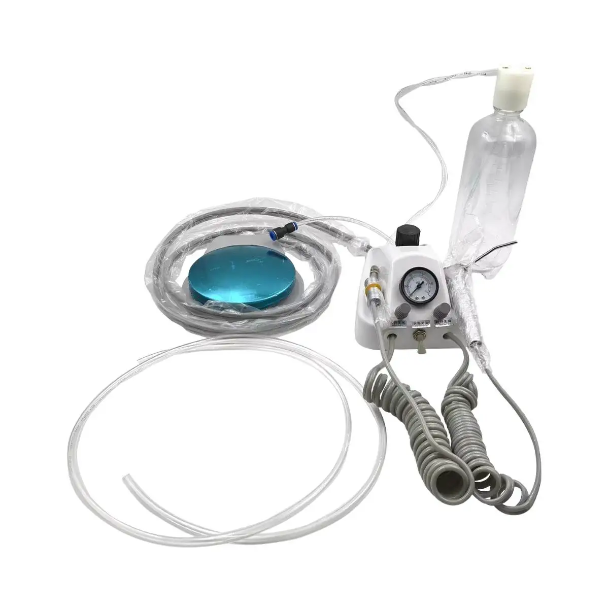 Portable Dental Turbine Unit 2 Holes 4 Holes With 3 Way Water Air Syringe Plastic Body Mini Dental Turbine Unit Connect Air Comp