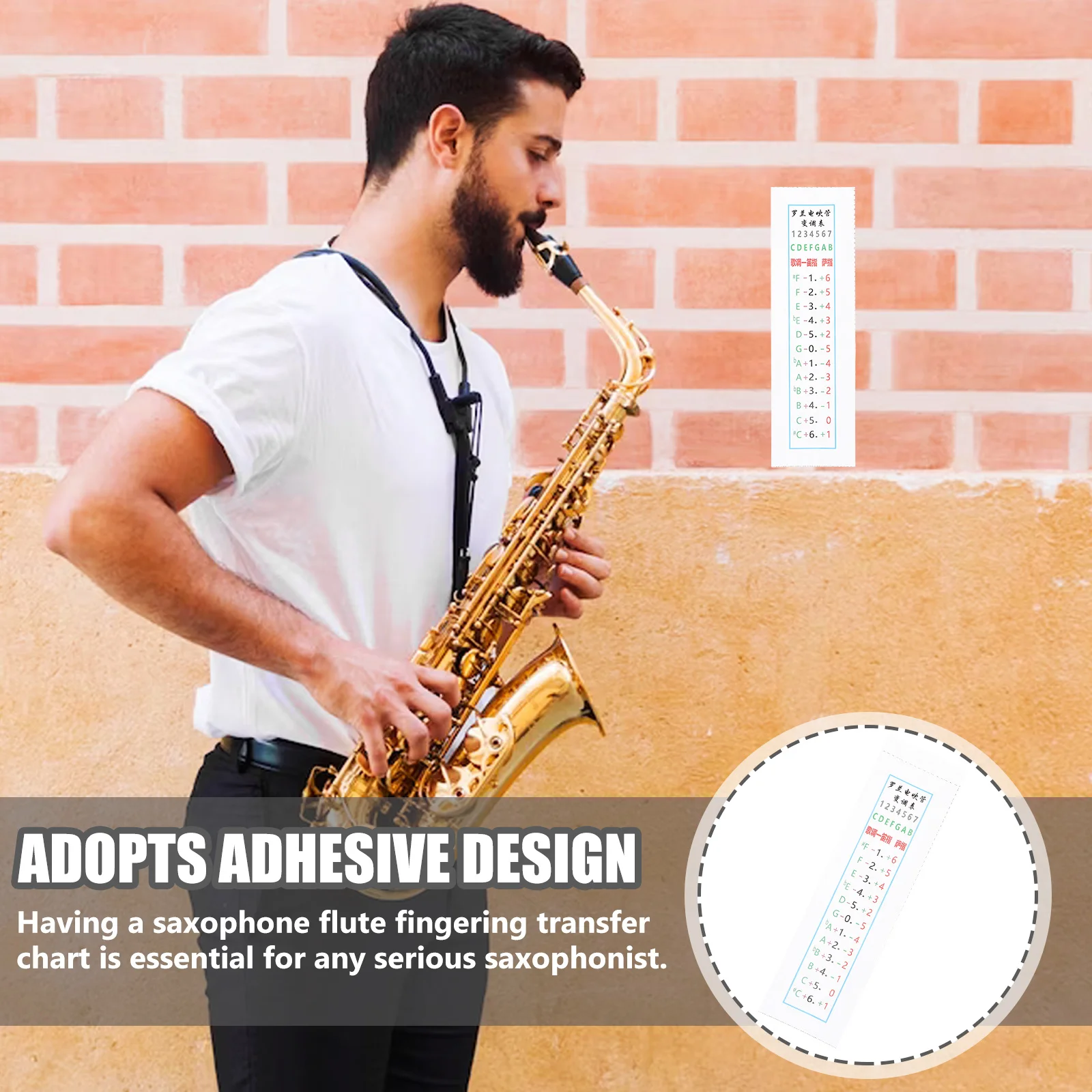 

Saxophone Flute Transfer Chart Electric Wind Instrument Transposing Table Handy Adhesive Design for Seamless Practice and