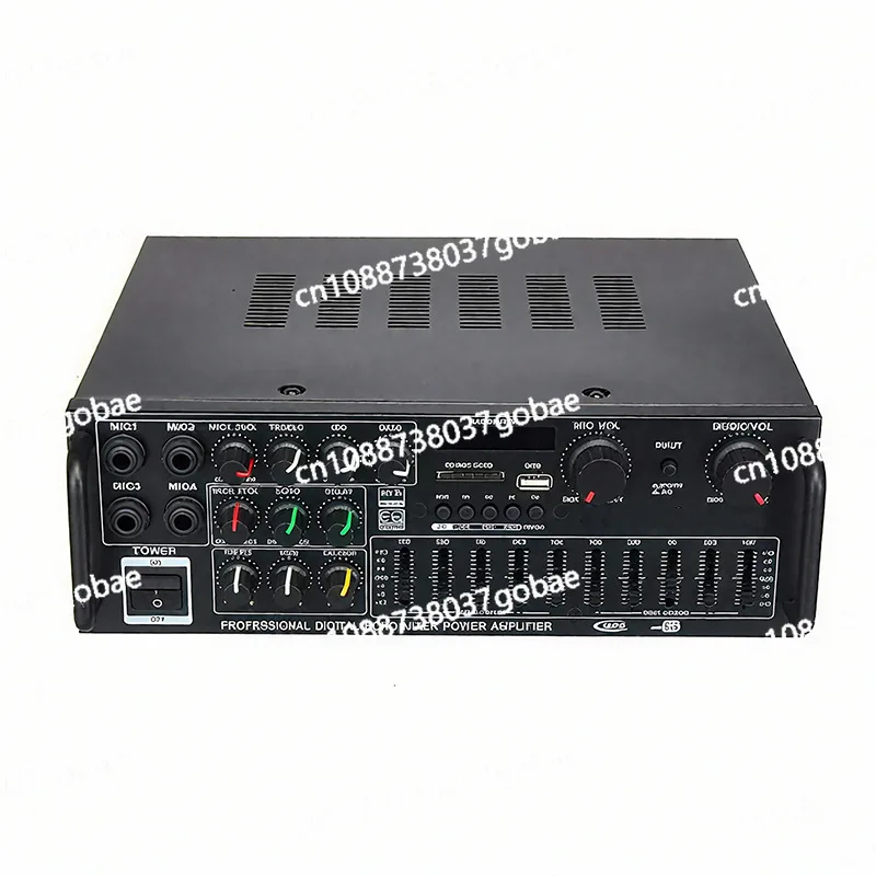 High-power household power amplifier 12V220V Bluetooth equalizer Car outdoor Karaoke dual-purpose power amplifier