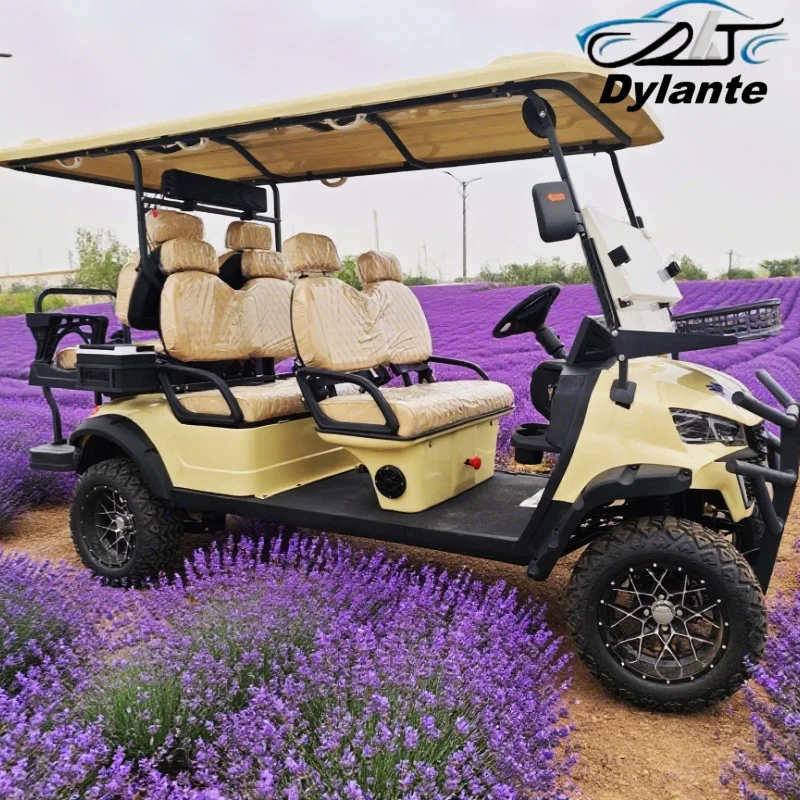 

Latest Trends Golf Cart 60V Lithium Battery Powered 4KW Motor 4+2 6 Seater New Energy Electric Golf Cart With Bluetooth Speakers