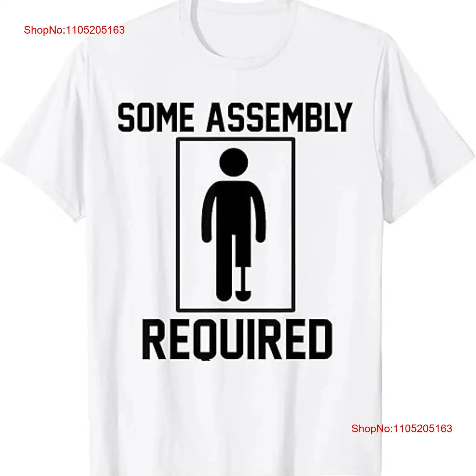 Some Assembly Required Funny Leg Amputee Humor T Shirt vintage Washed Stylish streetwear designer clothes Casual Unisex