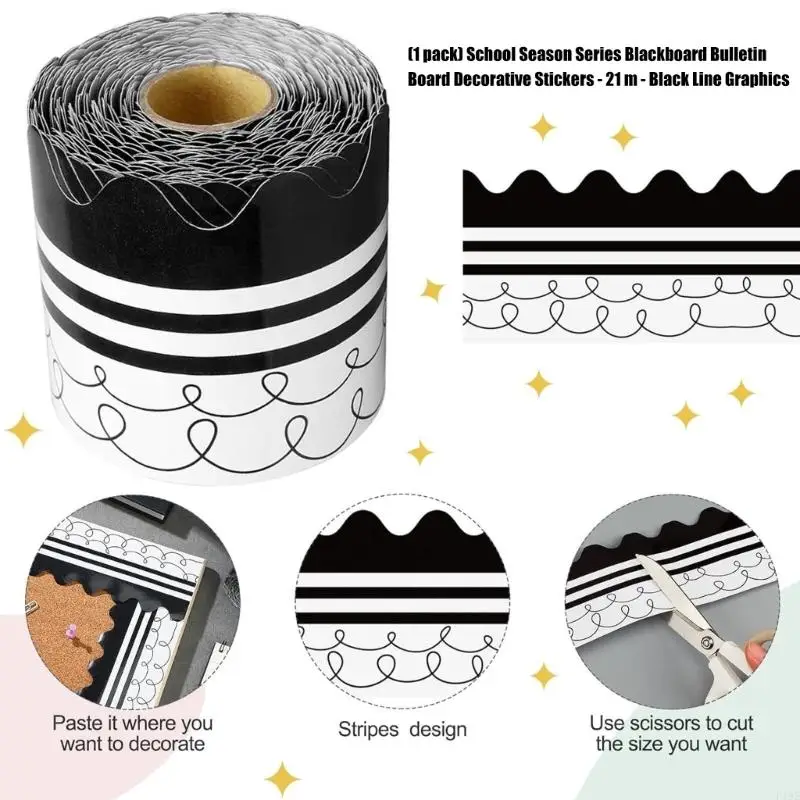 

Черные волны пограничной отделкой булоополизованный бюллетень Борьба с границей в классе границы для школьных украшений f19e