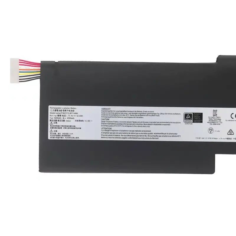 แบตเตอรี่แล็ปท็อป BTY-M6K BTY-M6J สำหรับ MSI MS-17B4 MS-16K3 GF63 Thin 8RD 8RC GF75 Thin 3RD 8RC 9SC GF65 Thin 10SDR 11.4V 52.4Wh