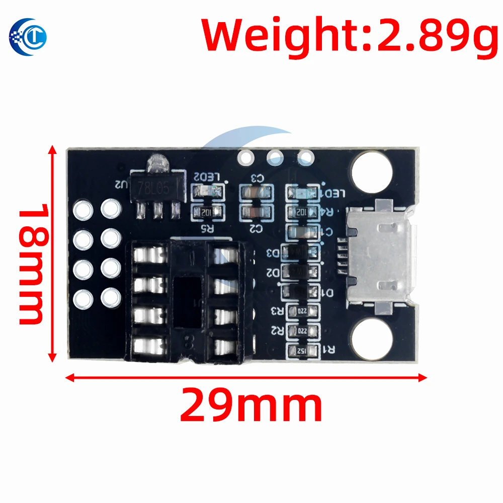 Official Blue & Black TINY85 Digispark Micro Development Board-ATTINY85 Module for Arduino, with IIC (I2C) and USB Connectivity
