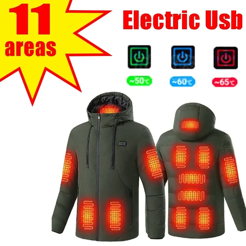 

11 Areas Heated Jacket Men Vest Heater Tactical Jacket Man Thermal Vest Body Warmer Coat Jacket Heated Winter Women Electric Usb