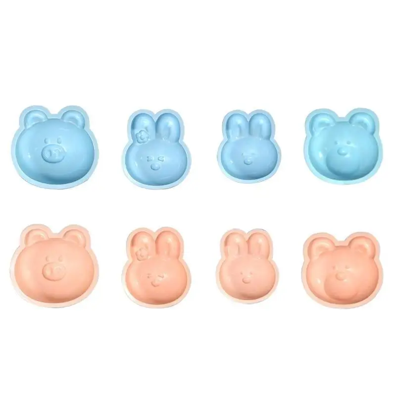 

E8BD Animals Shaped Cake Moulds Silicone Material Dessert Molds Baking Cake Candy Fondant Moulds Gift for Children Adults