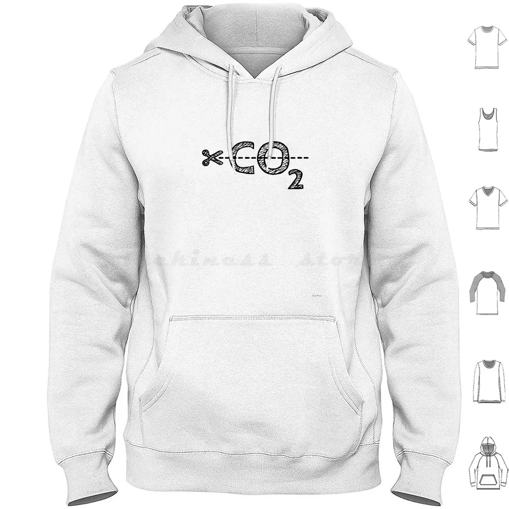 Cut Co2 Hoodie cotton Long Sleeve Trees Plants Nature Environment Ecology Sustainability Cycling Bike Cycle Earth Friendly