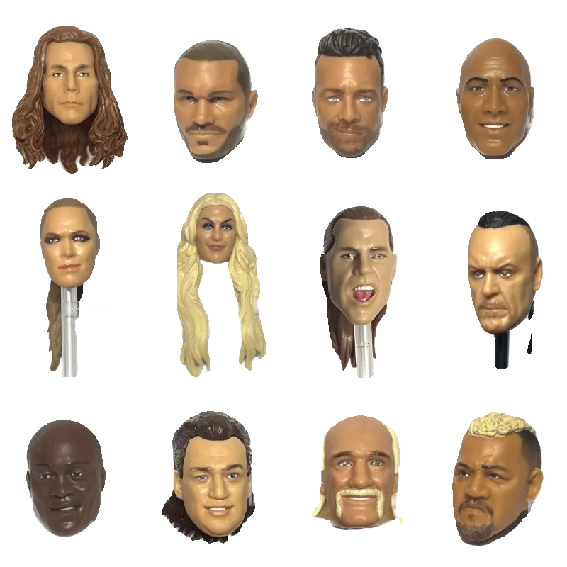 6-Inch 7-Inch Posable Action Figure Accessories DIY New Straight Pull Head Sculpt Wrestling Figure Collectible Toy Parts