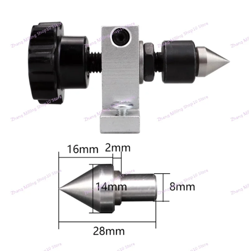 Retractable Tailstock Top Woodworking Lathe Rotary Thimble Tailstock DIY Bead Machine Rotary Thimble