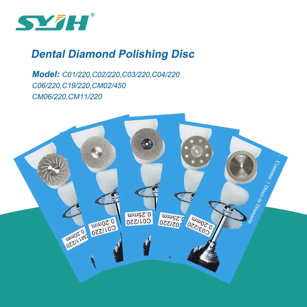 

SYJH 5pcs/Pack Dental Ultra-thin Double Sided Sand Porcelain Cutting Disc Mandrel Supplier Diamond Cutting Polishing Tools