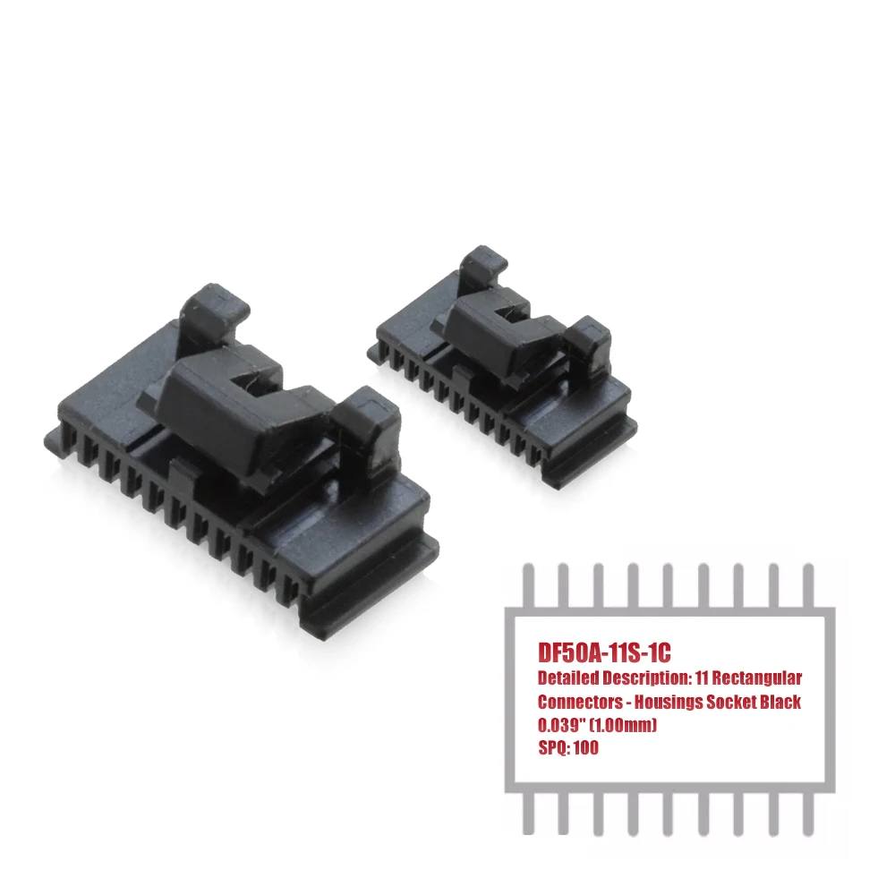 MY GROUP 100CS DF50A-11S-1C 11 Rectangular Connectors - Housings Socket Black 0.039