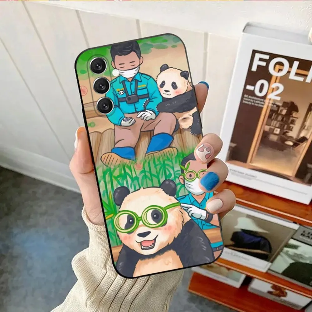 Fubao panda Phone Case For Samsung Galaxy A13,A21s,A22,A31,A32,A52,A53,A71,A80,A91 Soft Black Cover