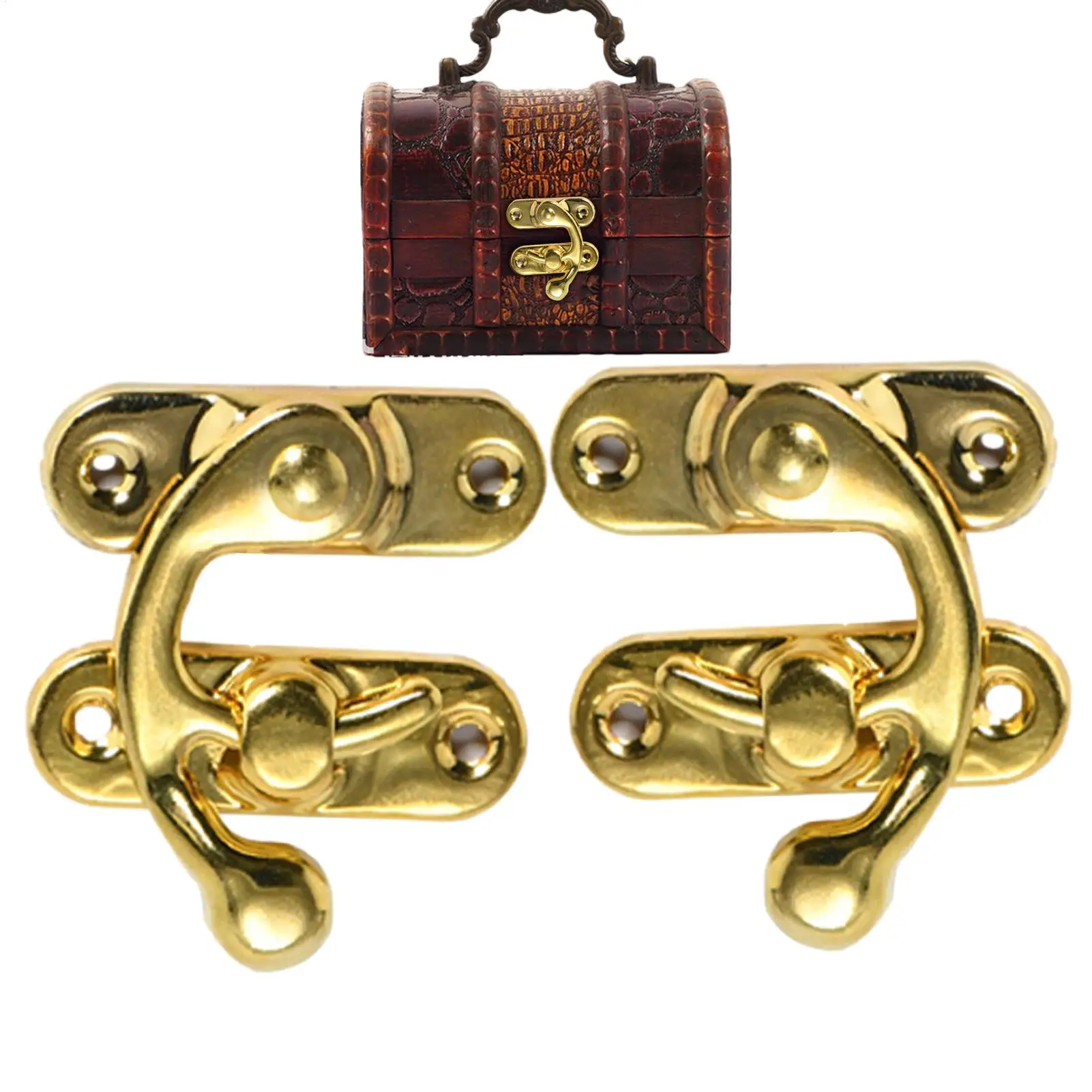 2 Pieces Iron Padlock Hasp Hook Locks In Antique Bronze Finish For Mini Jewelry Boxes And Wooden Storage Solutions