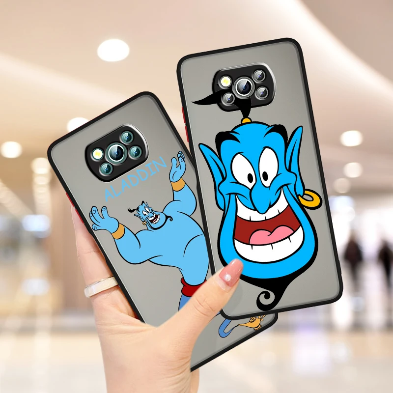 Disney Cool Aladdin Frosted Translucent For Xiaomi Mi Poco X5 X4 X3 M6 M5S M5 M4 M3 F5 F4 F3 GT Pro 5G Cover Phone Case