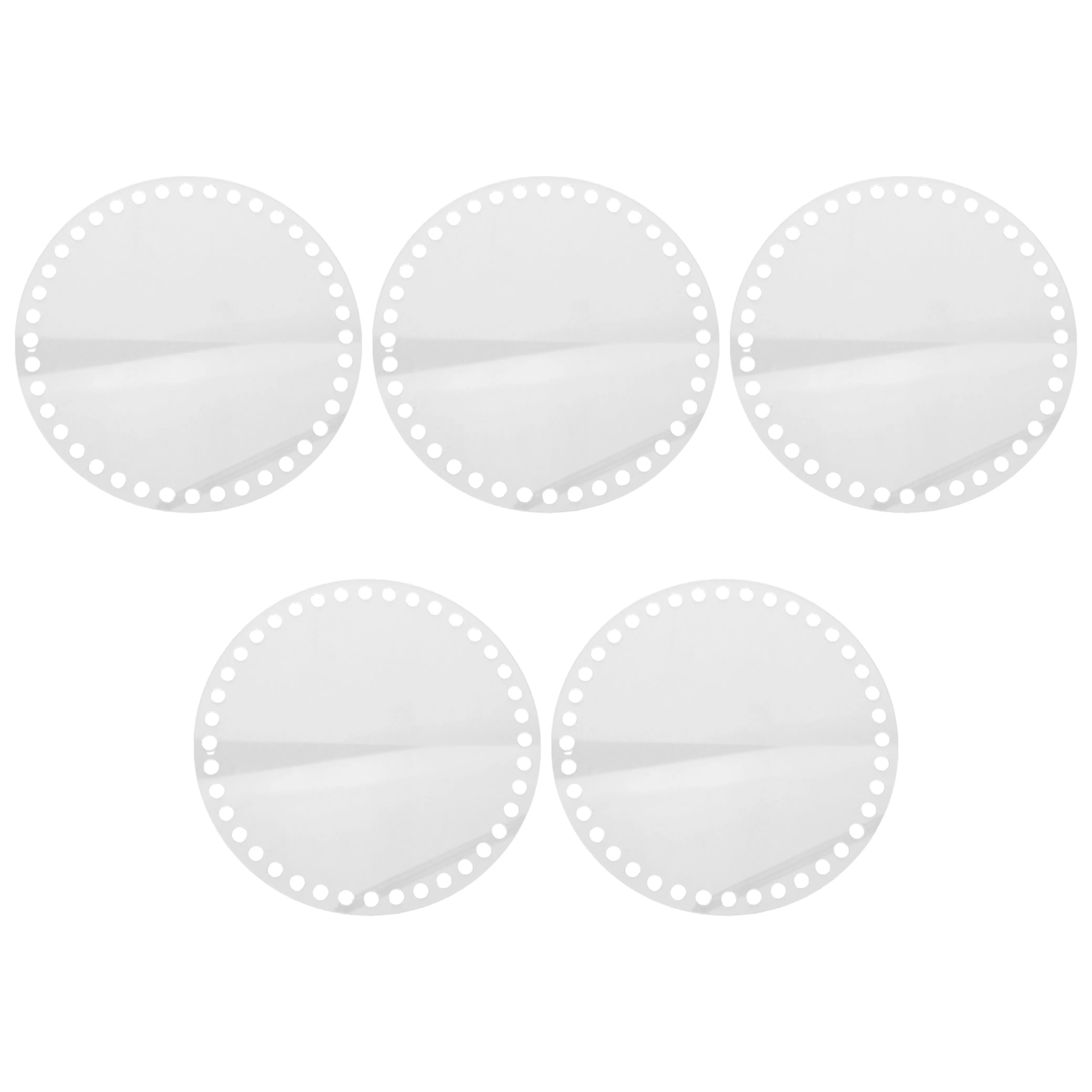 

5Pcs Clear Acrylic Base Thick Transparent Weaving Board for Crochet Bag Bases Round Basket Bottom DIY Craft Supplies