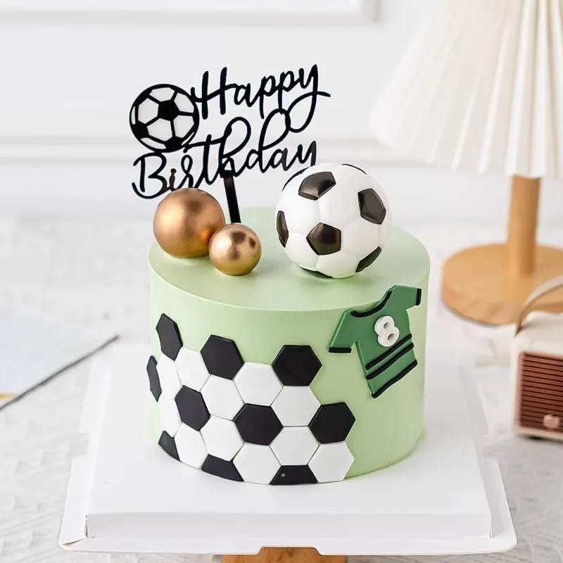 Fußball Junge Kuchen Dekoration Fußballplatz Spieler Puppe Cupcake Top Alles Gute zum Geburtstag Dekoration Sport Kinder Party Supplies – Detail 4