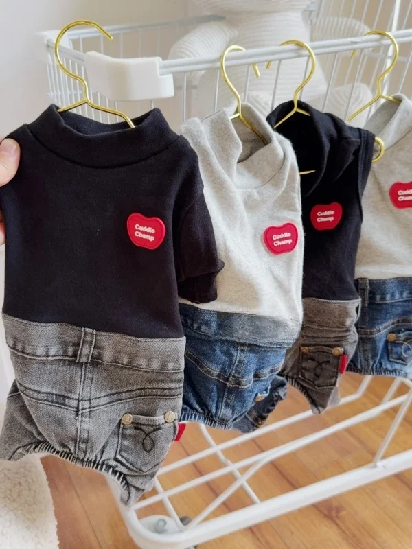 

Джинсовая одежда Sli Denim для собак (для собак пород тедди), зимний модный базовый слой для всех сезонов и случаев