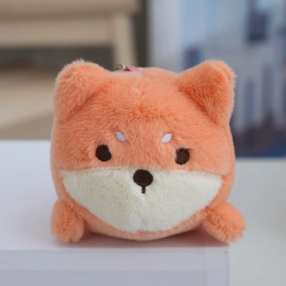 PP Cotton Rotate Tail Plush Toy Rabbit Beeping Chick Key Ring Pulling Rope Stuffed Pink Pig Plush Keychain Car Key