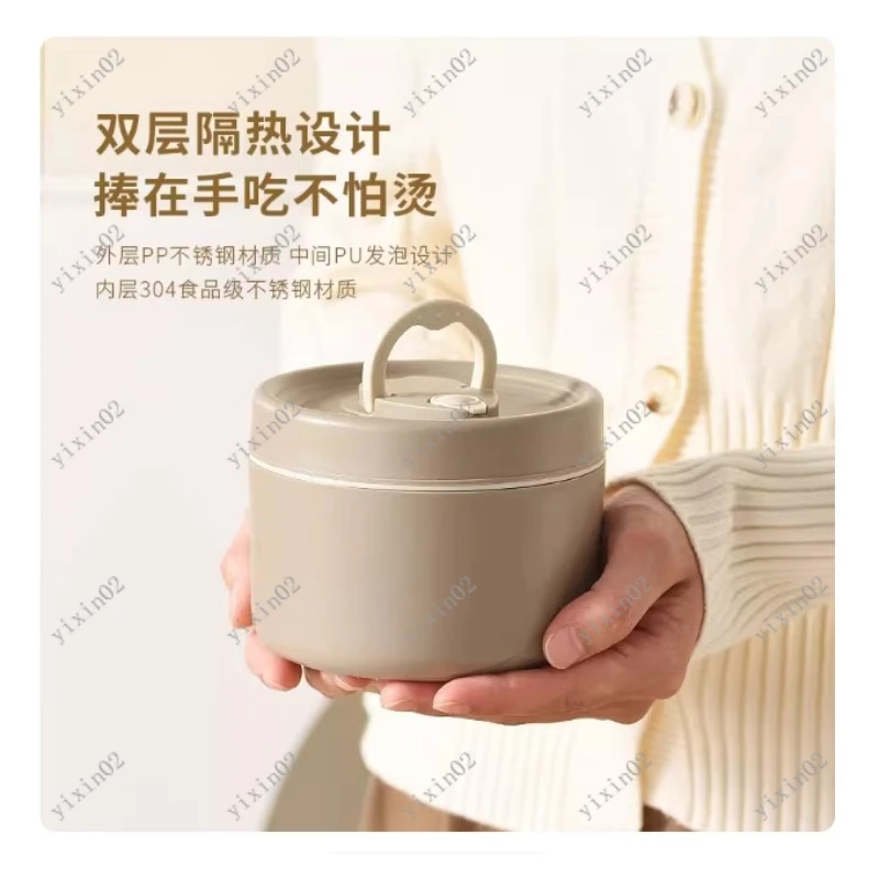 Portable 2-Tier Stackable Stainless Steel Thermal Lunch Box Insulated Bento Container for Adult Kids Travel Picnic