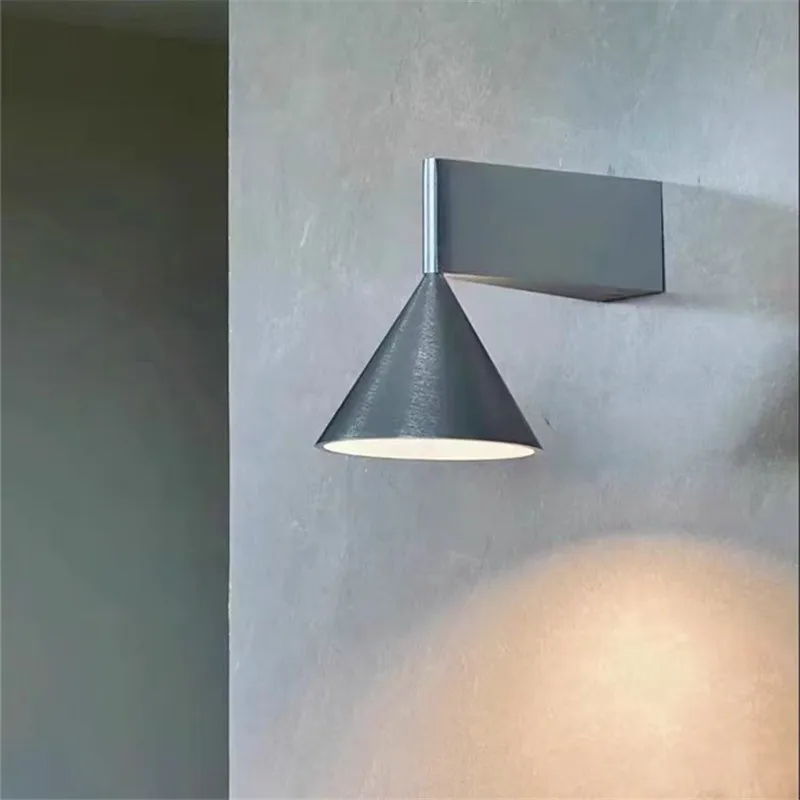 New Cone Wall Lamp Designer Creative Aluminum Wall Sconce Bedroom Bedside Reading Light Stairway Corridor  LED Small Lamp