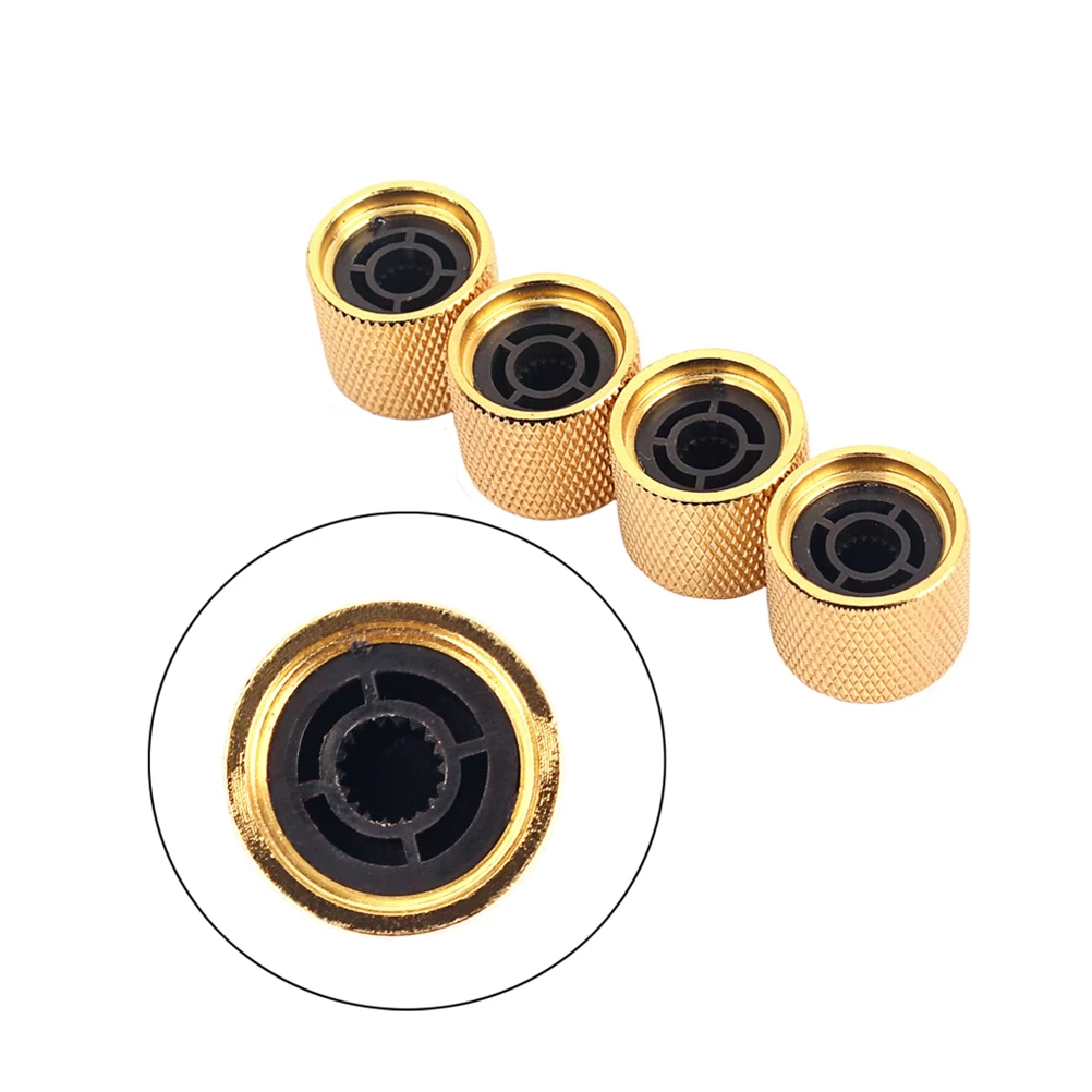 

4 PCS Golden Knob Guitar Tone Control Knobs Bass Set Volume Replacement