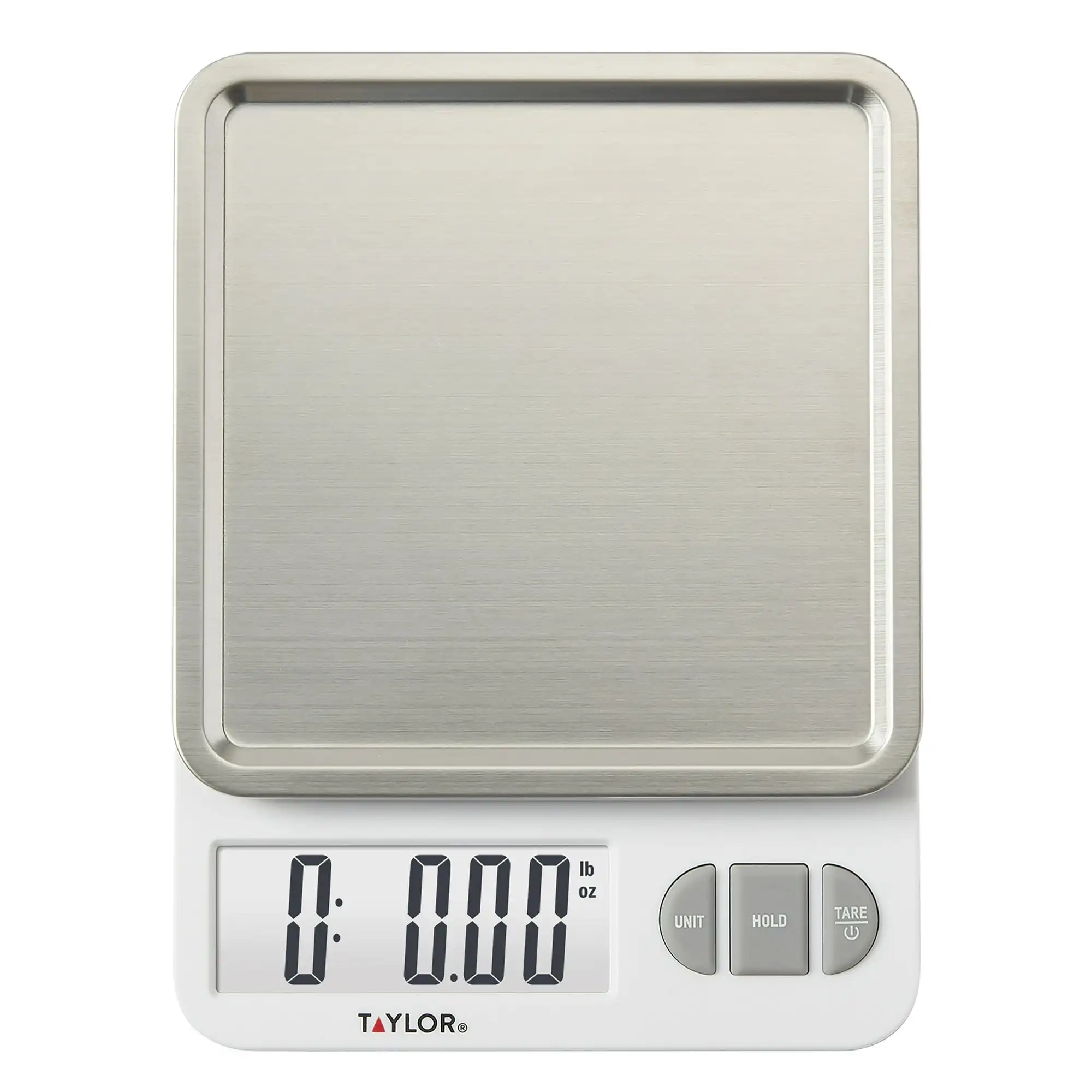 

11lb Digital Kitchen Scale and Food Scale with Removable Stainless Steel Tray Cooking, Baking, Meal Prepping White