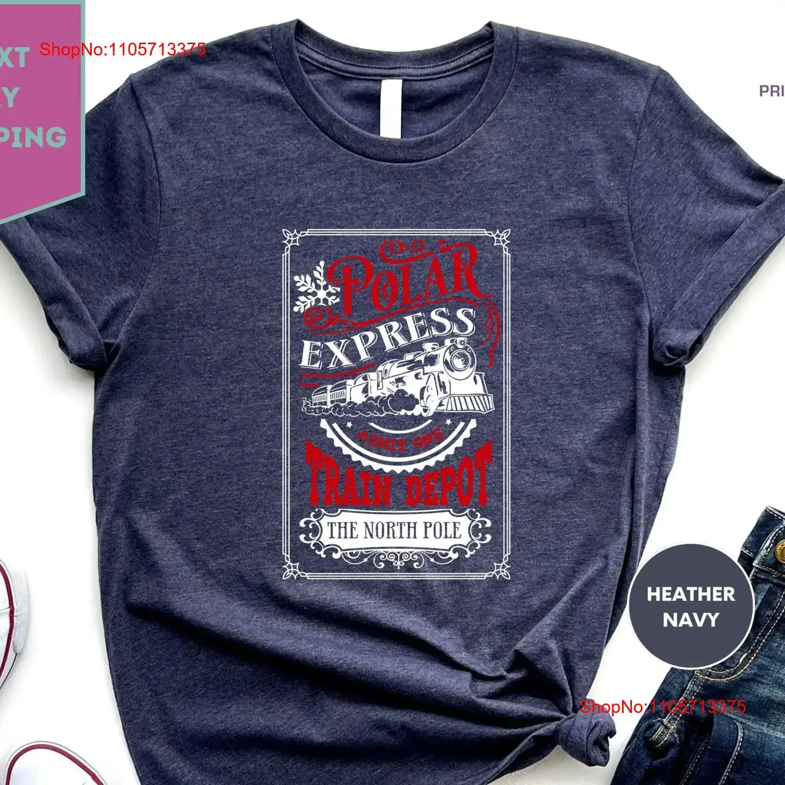 Polar Express Christmas T Shirt TickeT Train DepoT North Pole Holiday vintage Washed Soft Unisex Stylish Versatile streetwear