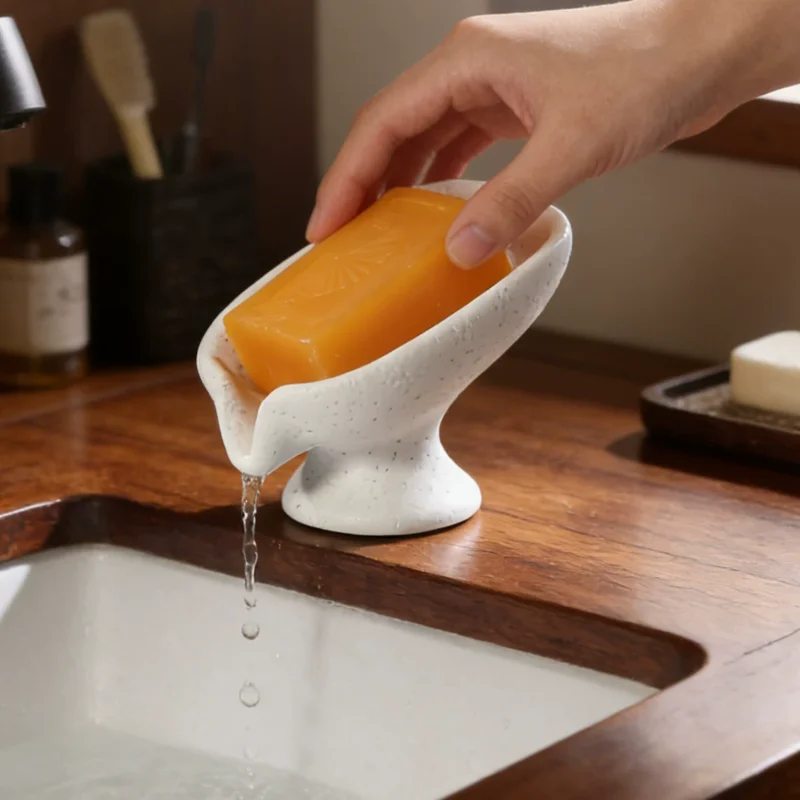 Creative Sandstone Soap Box, Toothbrush Holder, Drain Soap Box, Household Soap Holder, Bathroom Supplies, Storage Rack