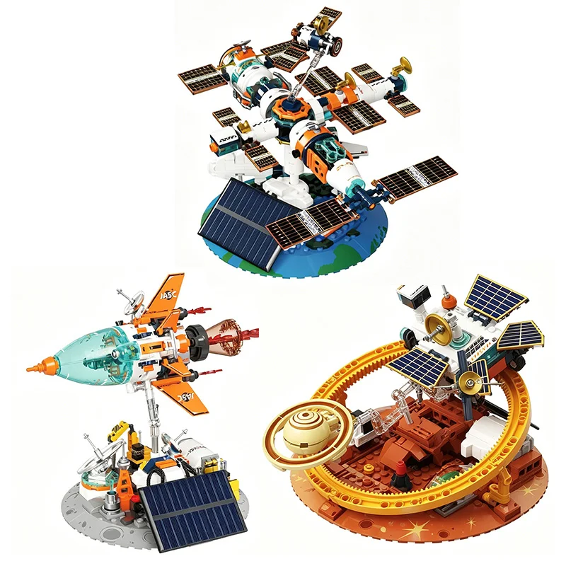 

MOC Universe Creative Dawn Solar Space Station Rocket Model Building Blocks DIY Assembly Children's Puzzle Toys Birthday Gifts
