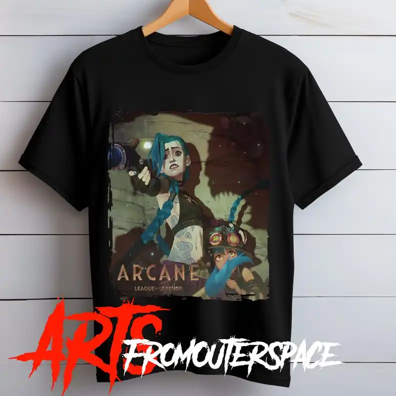 Unisex Gaming shirt Jinx and Warwick / Softstyle Tshirt / Anime shirt / Arcane