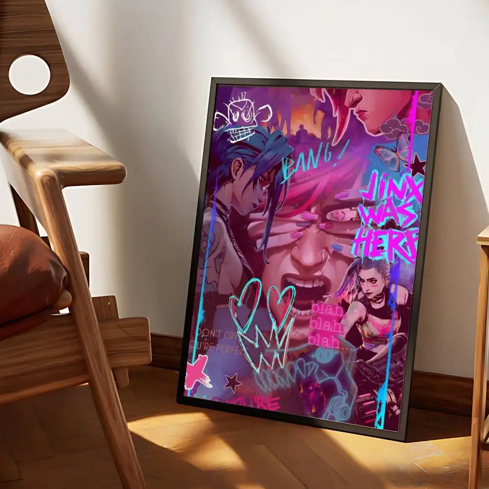 غامض 2 Vi Jinx Ekko ملصق كرافت نادي بار ورقة خمر الملصقات جدار الفن اللوحة غرفة نوم دراسة ملصقات