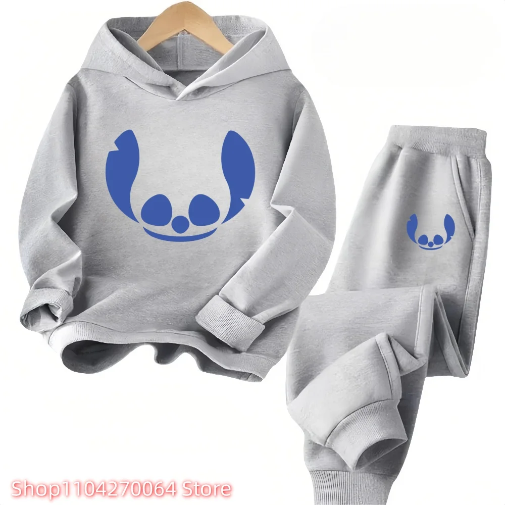 Disney Stitch Spider-Man Children's Street Fashion Sweatshirt Boys and Girls Tops Children's Sports Pullover Outdoor Sports Hood